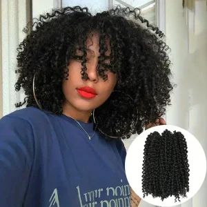Crochet Hair 10Inch Curly Long Synthetic Crochet Hair Extensions,Wigs Crochet Hair For Women Heat Resistant