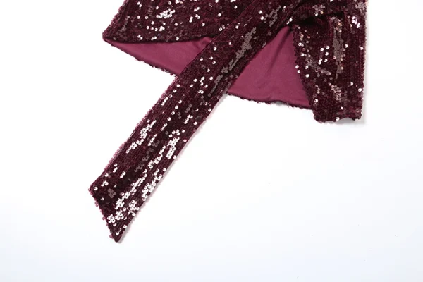Dress Women Halter Scarf+Sexy Deep  Sleeveless Ruched Ribbon Club Hottie Outfits - Image 11