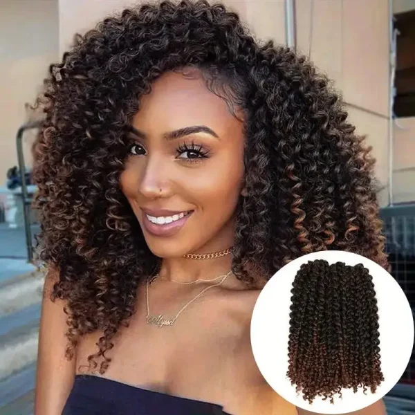 Crochet Hair 10Inch Curly Long Synthetic Crochet Hair Extensions,Wigs Crochet Hair For Women Heat Resistant - Image 5
