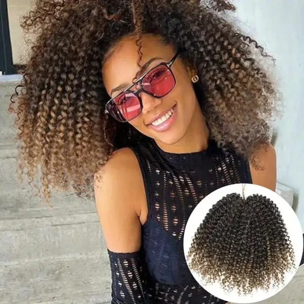 Crochet Hair 10Inch Curly Long Synthetic Crochet Hair Extensions,Wigs Crochet Hair For Women Heat Resistant - Image 6